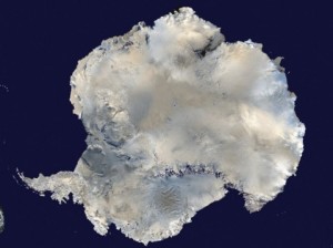 Satellite view of Antarctica