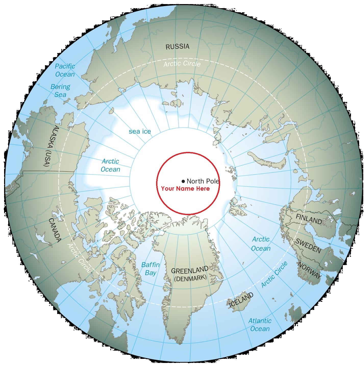 North-Pole-1.jpg (1427×1436) | Iceland map, North pole map, North pole